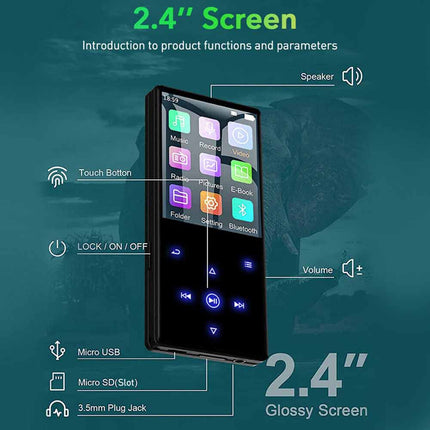Portable MP3 Player 32GB FM Radio Bluetooth HIFI Sport Music Video Recorder