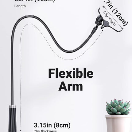 UGREEN Adjustable Bed Phone Holder, Overhead Clamp Long Arm for 4-7.2" Devices