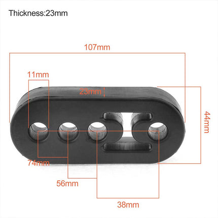 4PCS Universal Black Exhaust Rubber Hanger Heavy Duty Pipe Mount Brackets