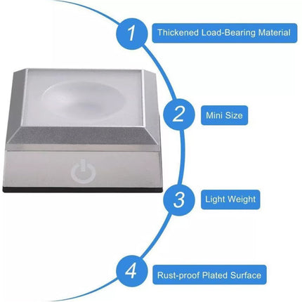 3D LED Light Base Display Stand Square Round for Crystal Art Glass