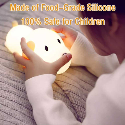 LED Silicone Puppy Touch Night Light Rechargeable Cute Bedroom Decor