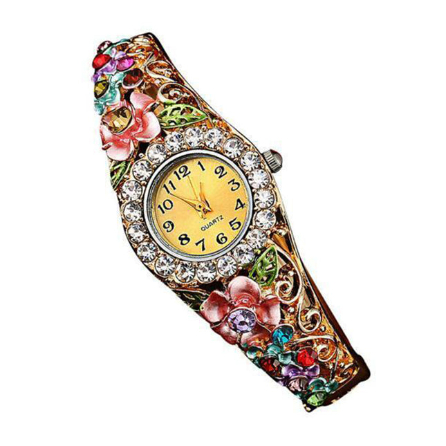 Elegant Rhinestone Bracelet Watch for Women, Analog Wristwatch