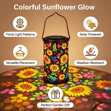 Solar Sunflower Lantern Outdoor Waterproof Hanging Garden Yard Patio Light