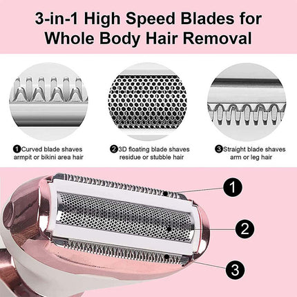 4 in 1 Women's Electric Shaver Cordless Rechargeable Painless Bikini Trimmer