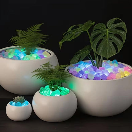 200PCS Glow in the Dark Garden Stones Luminous Outdoor Decoration Gifts