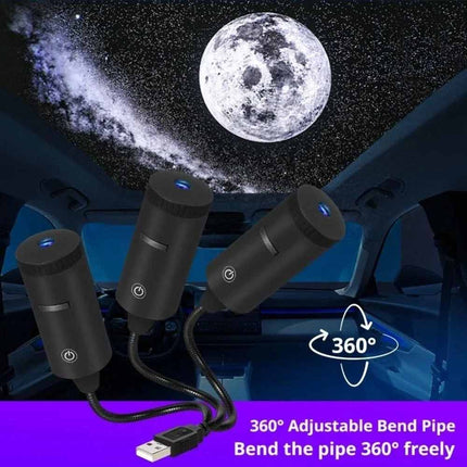 Car Home Galaxy Star Projection Lamp 360° Rotate USB Atmosphere Light