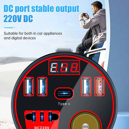200W DC to AC Car Power Inverter 12V 24V to 220V Converter Adapter Outlets