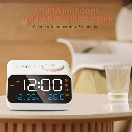 LED Digital Alarm Clock with Calendar, Temperature, FM Radio & Snooze