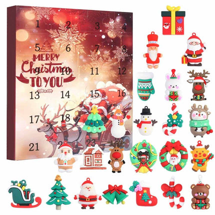 3D 2026 Santa Advent Countdown Calendar 24 Days Figurines Xmas Gift Box