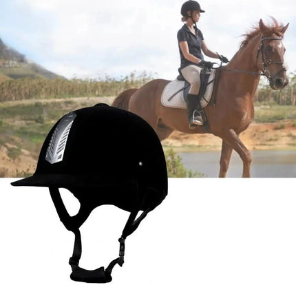 Adjustable Horse Riding Helmet Half Cover Safety Black 58cm
