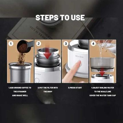 Portable All in One Coffee Maker Espresso Hand Brew Machine Home Office