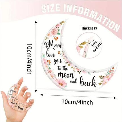 Mum Moon Shaped Acrylic Plaque Christmas Mothers Day Xmas Gift