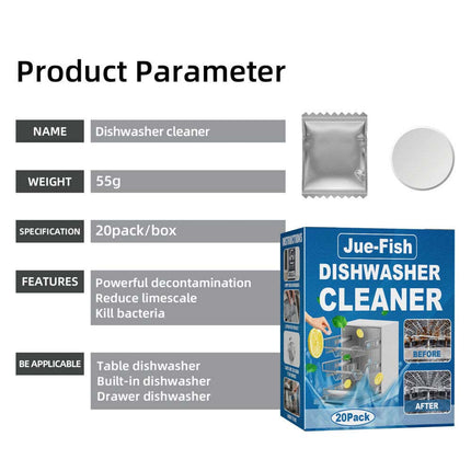 20 Packs Dishwasher Cleaning Tablets – Removes Limescale & Build-Up