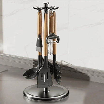 Rotatable Kitchen Tool Holder Utensil Stand for Spoon Spatulas Whisks