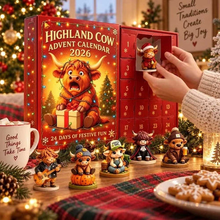 2026 Highland Cow 3D Silicone Advent Calendar, 24 Days Countdown Gift