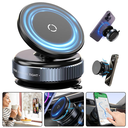 Electric Car Phone Holder Magnetic Vacuum Suction Cup 360° Rotation Mount