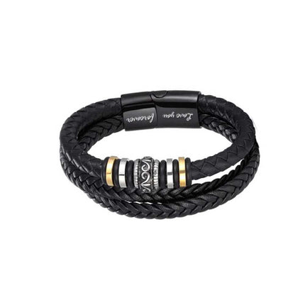 To My Son PU Leather Bracelet Gift Box Birthday Present for Son
