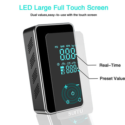 Wireless Digital Tyre Inflator Pump for Car, Portable Touch Control