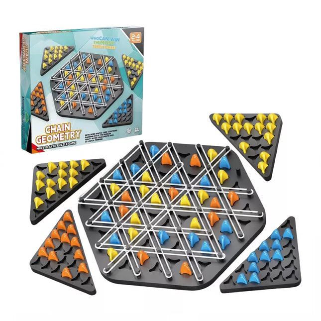 Triggle Chain Triangle Chess Game Rubber Band Board Game for Adults
