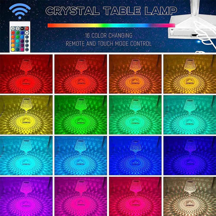 USB Rechargeable RGB Crystal Night Light Dimmable 16 Colors Bedside