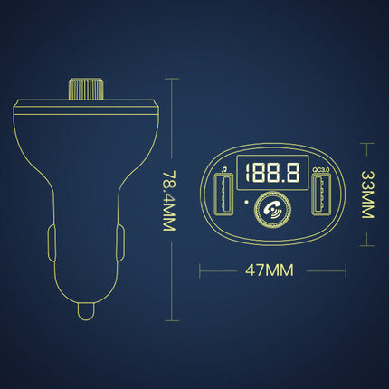 Bluetooth 5.0 FM Transmitter Car Kit Wireless Dual USB Charger MP3 Player