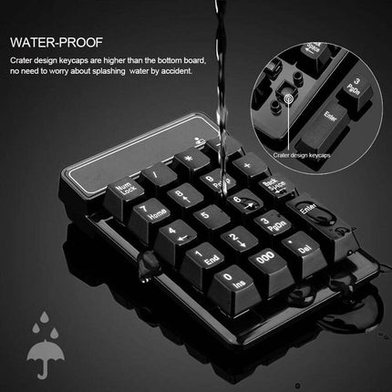 Wireless Numeric Keypad 2.4GHz, 19 Keys, Mechanical Feel Keyboard
