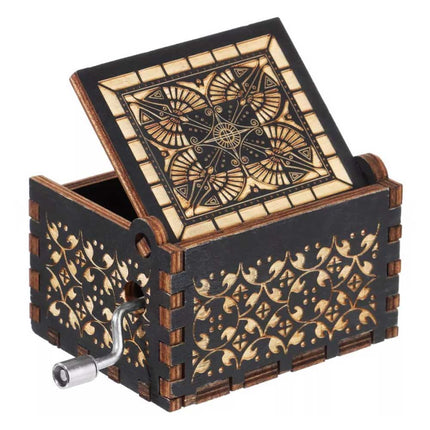 Hand Cranked You Are My Sunshine Music Box Black Engraved Gift