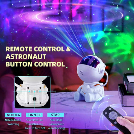 LED Astronaut & Star Projector Light, USB Starry Night Bedside Lamp
