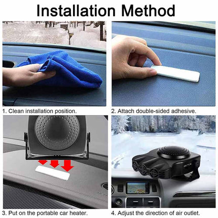 Portable 12V Car Heater 150W Electric Fan Defogger Defroster Demister