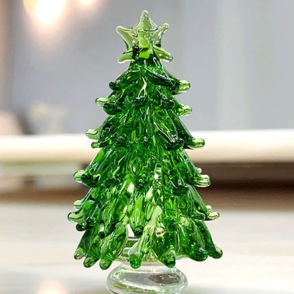 Cute Crystal Tree Figurine 3D Statue Christmas Miniature Home Decor Cover