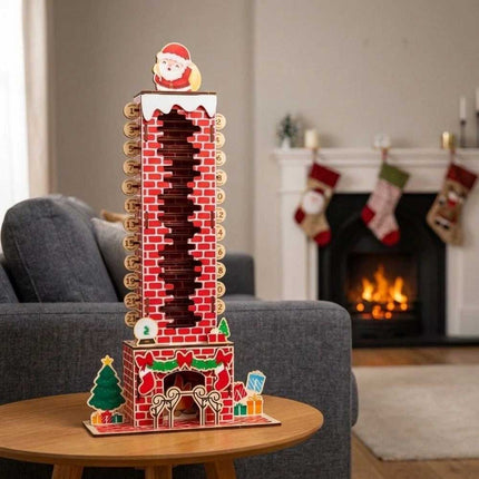 24 Day Xmas Santa Chimney Countdown Calendar Puzzle Toy NEW