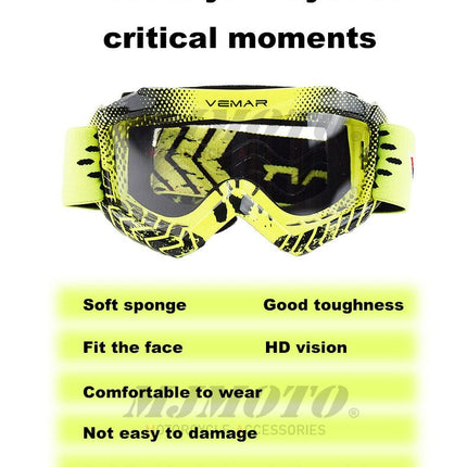 Motocross Goggles for Kids, Dirt Bike Motorbike Ski Helmet Glasses