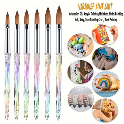 6Pcs Kolinsky Sable Nail Brush Set for Acrylic Powder, New Design
