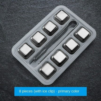 Reusable Stainless Steel Ice Cubes for Whiskey, Chilling Stones with Tong