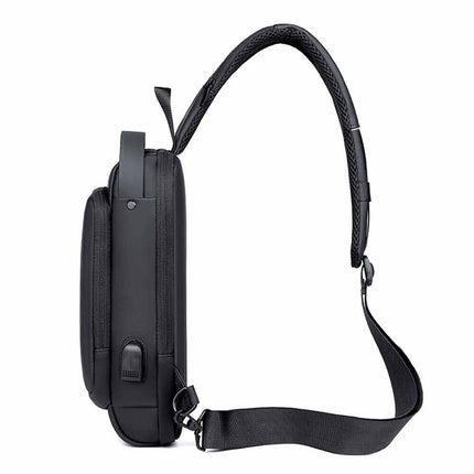 Anti-Theft Sling Crossbody Backpack with USB Port for Men