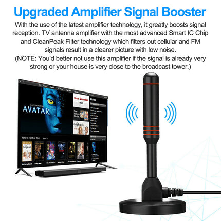 Indoor Outdoor Digital TV Antenna 300 Mile Range, HDTV Amplifier Signal Booster