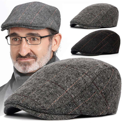 Classic Mens Newsboy Gatsby Ivy Cap, Cabbie Golf Driving Beret Beanie