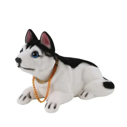Shiba Husky Nodding Bobble Puppy Dog Toy, Swing Head Moving Car Home Decor