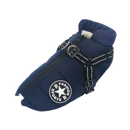 Waterproof Winter Dog Jacket with Harness, Breathable Sizes S-L