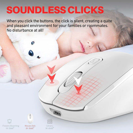 Rechargeable Silent Ergonomic 2.4G Dual Mode Bluetooth Mouse for PC