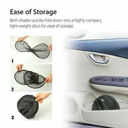 2Pcs Car Sun Shade Cover Blind Mesh Max UV Protection Rear Front Window