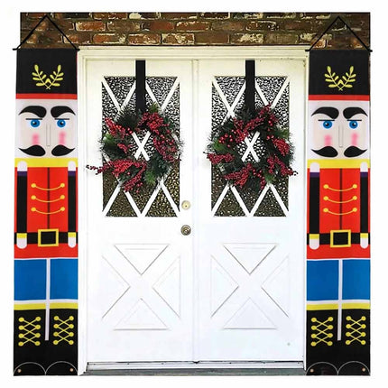 Christmas Nutcracker Soldier Banner Flag Wall Hanging Xmas Decor 180x30cm