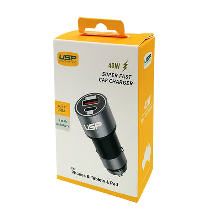 43W 12V Car Cigarette Lighter Socket Dual Port Fast Charger Adapter