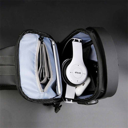 Anti-Theft Sling Crossbody Backpack with USB Port for Men