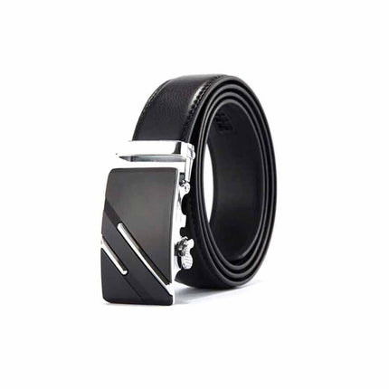 Fashion Men's Leather Ratchet Belt Automatic Buckle Waistband 120cm