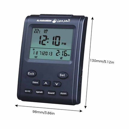 LCD Digital Prayer Clock, Islamic Azan Alarm for Mosque Desk Use