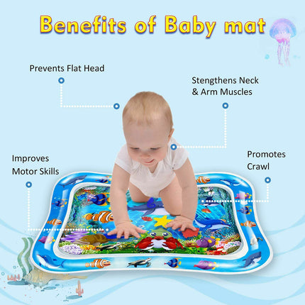Inflatable Water Play Mat Sea World Tummy Time Fun Toddler Infant