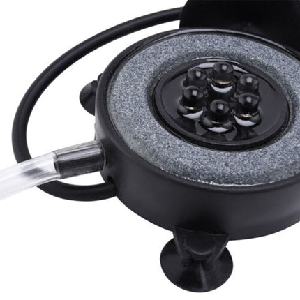 7 Color LED Air Stone Disk Aquarium Bubble Light Fish Tank Lamp