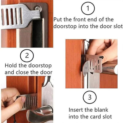 Portable 8cm Stainless Steel Anti-Theft Door Blocker Security Tool