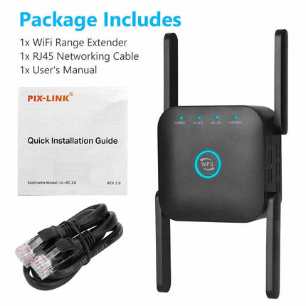 1200Mbps WiFi Booster Dual Band Extender Wireless Network Repeater Range